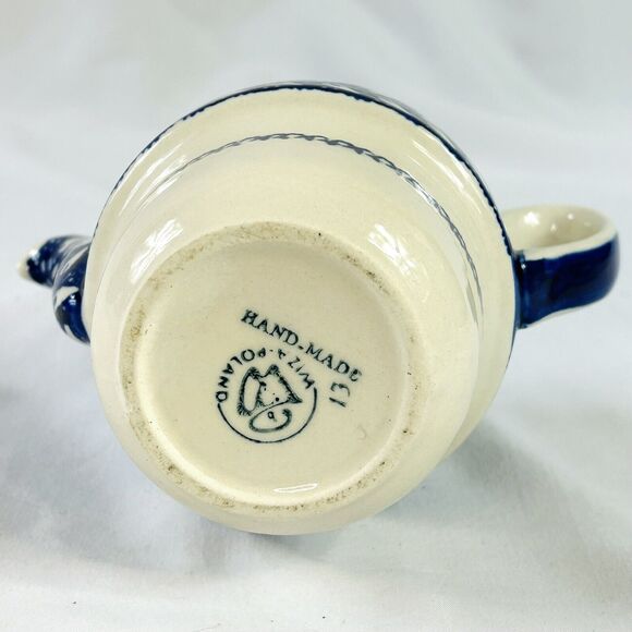 HANDMADE Polish Wiza Boleslawiec Pottery Stacking Teapot Only - No cup - Picture 7 of 7